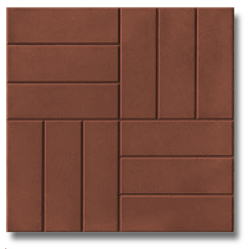 тротуарная плитка 12 кирпичей коричневая
